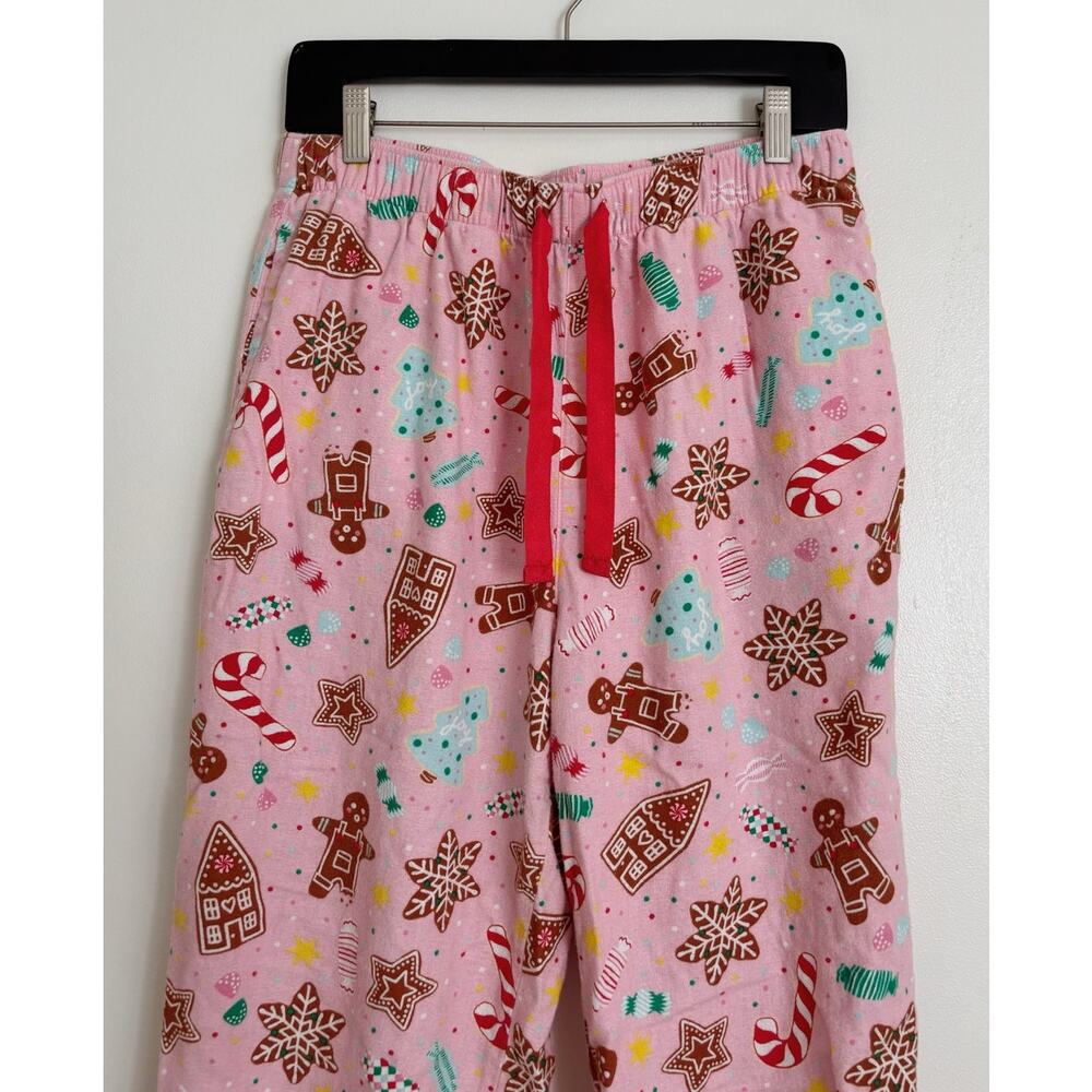 Pink and Red Old Navy Christmas Candied Ginger Flannel Jogger Pajama Pants M - Picture 2 of 4